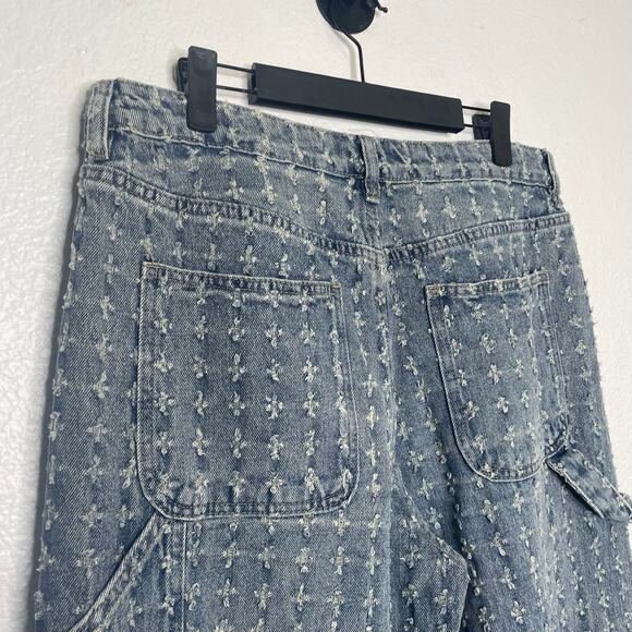 Forever 21 Womens Jeans Size 30 Blue Denim Distressed Straight Leg High Rise - Picture 14 of 15